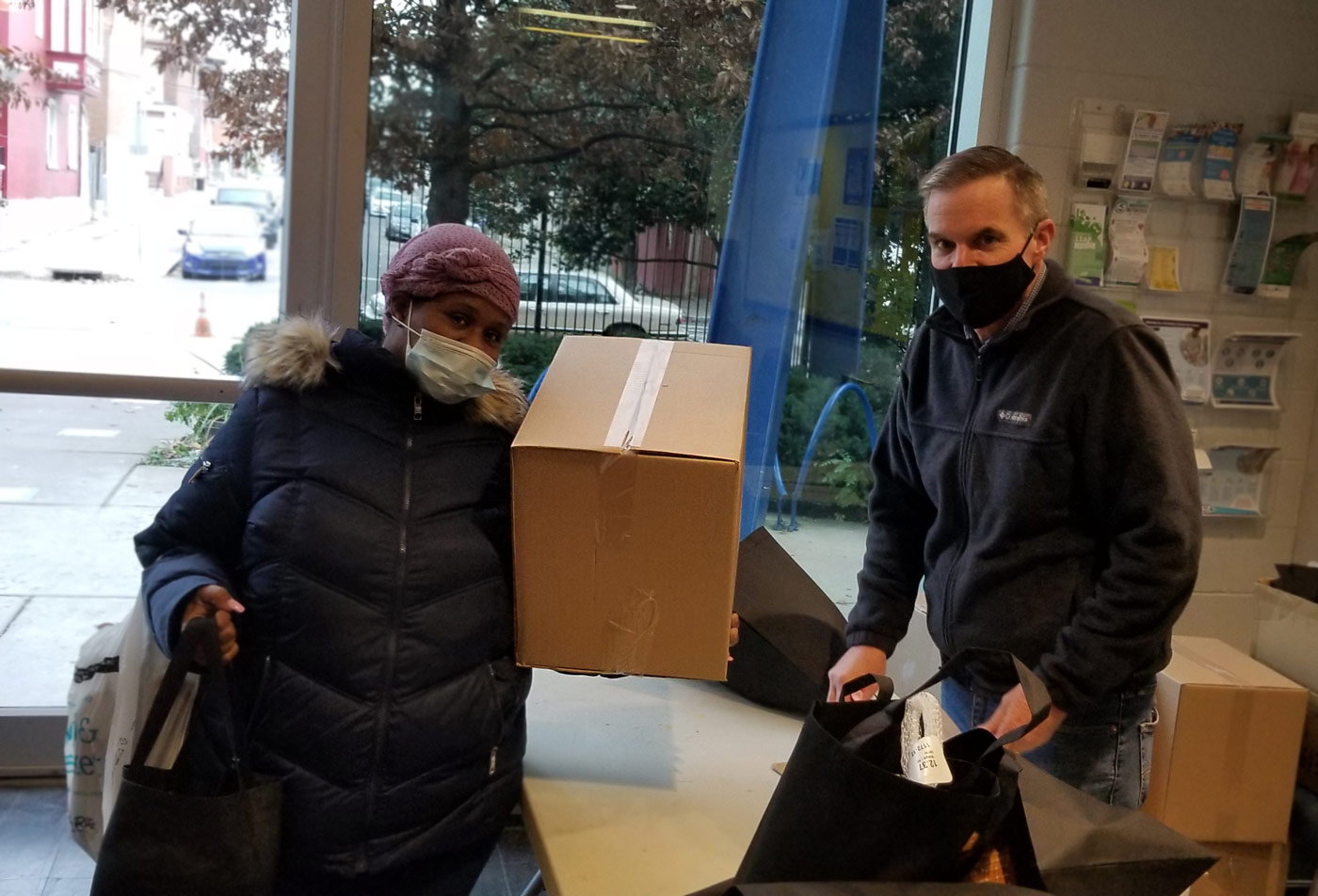 Resident received box of food from Lenfest's weekly food distribution